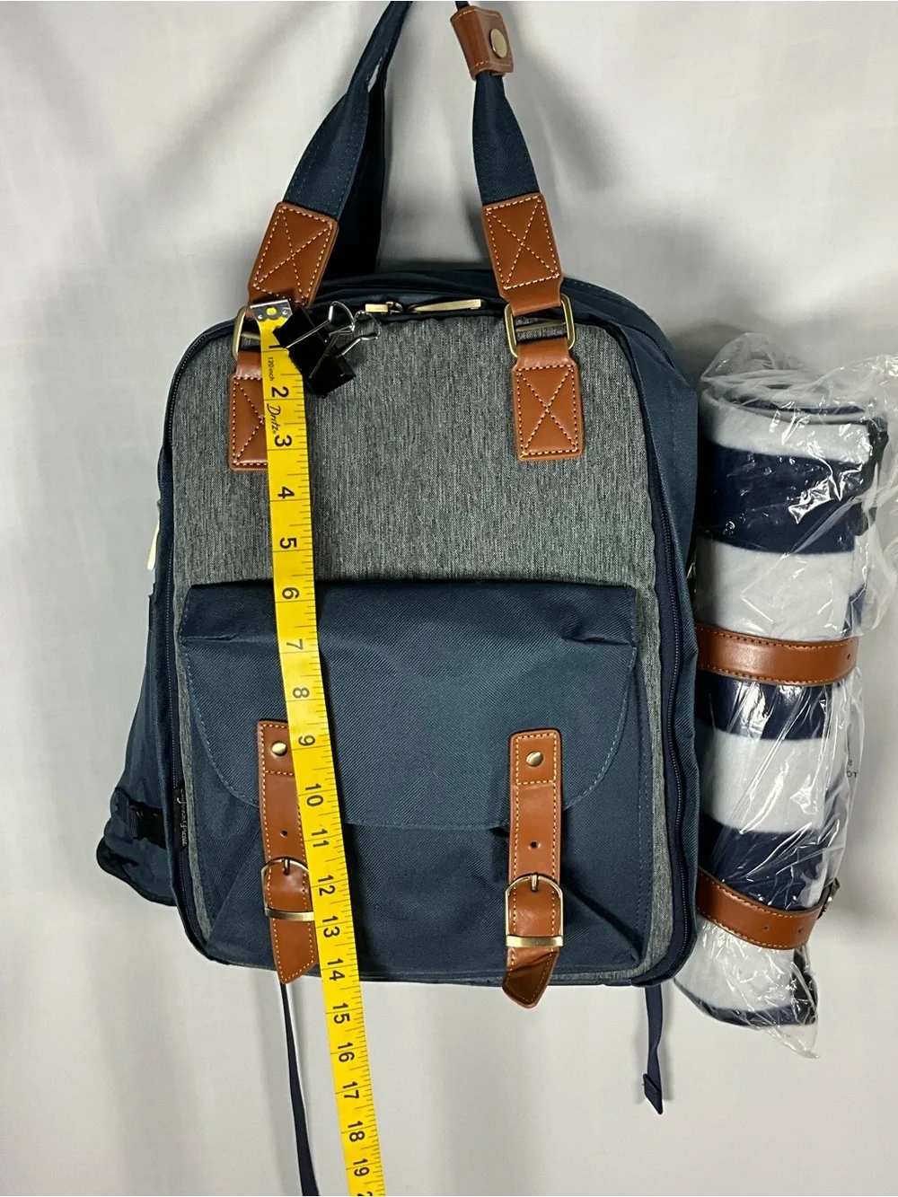 Travel Backpack with Brown Trim